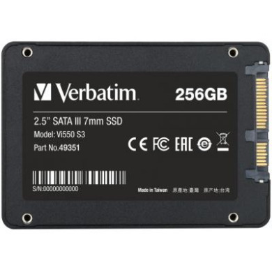 SSD 256GB Verbatim SSD Vi550 S3 2.5" SATAIII 3D NAND TLC (49351)