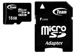 Карта памяти Team MicroSDHC 16GB Class 10 + SD-adapter (TUSDH16GCL1003)
