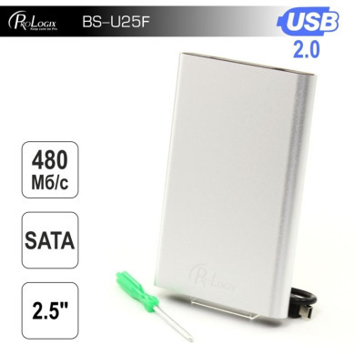 ProLogix для подключения SATA HDD 2.5", USB 2.0, Silver (BS-U25F)