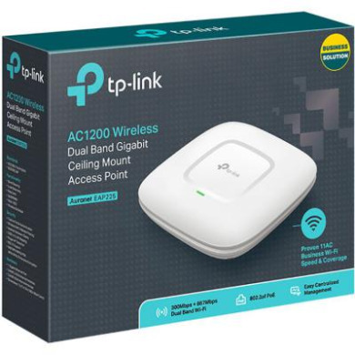 Точка доступа TP-Link EAP225 (AC1350, 1х1Гбит, потолочная, PoE, EAP Controller, 2.4GHz: 3* 4dBi, 5GHz: 2*5dBi) Точка доступа TP-Link EAP225 (AC1350, 1х1Гбит, потолочная, PoE, EAP Controller, 2.4GHz: 3* 4dBi, 5GHz: 2*5dBi)