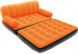 Многофункциональный надувной диван покрытый флоком + насос. (оранжевый)