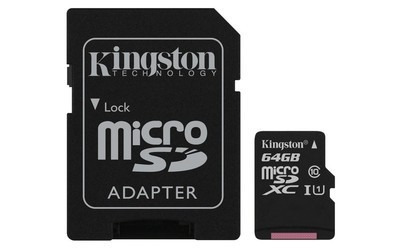 MicroSDXC 64GB UHS-I Class 10 Kingston Canvas Select + SD-адаптер (SDCS/64GB)